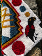 Black Birds on White Rug